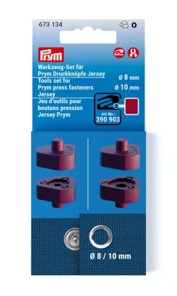 Werkzeugset für das Prym Vario Creative Tool für Jersey Druckknöpfe 8 & 10mm aus Metall