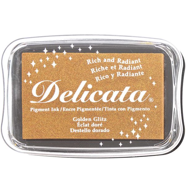 Stempelkissen Gold Glitzer • Pigment Stempelfarbe golden metallic