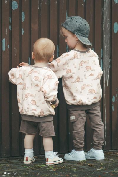 Sweat Biber Otter beige creme - Pond Life French Terry by Christiane Zielinski