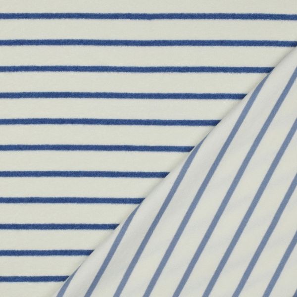 Sommerfrottee mit Streifen weiß blau - Terry Cloth Stripes lightblue
