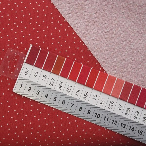 acufactum Tupfen rot weiß - Baumwolle mit kleinen Punkten