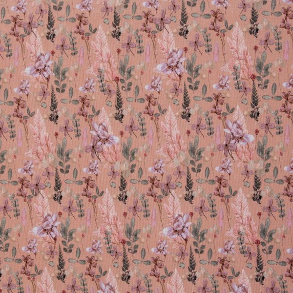 Rippjersey Blüten Gräser altrosa – Serie Garden Vibes by Cherry Picking von Swafing