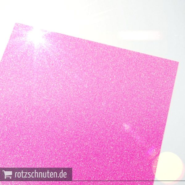 Flexfolie für Textildruck Glitter neon pink A4 - Plotterfolie Plottermarie Glitzer Funkelfolie 360µ