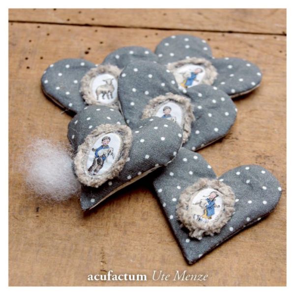 Webband - Schäfchen und Kinder - von Acufactum beige 16mm