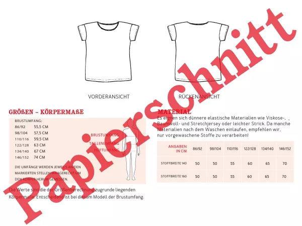 Schnittmuster Kids TINA • Basic Shirt von Studio Schnittreif • Gr. 86/92 bis 146/152