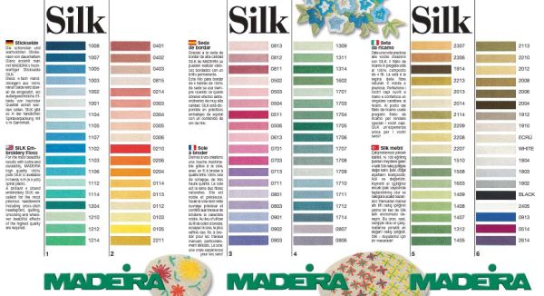 Stickgarn Madeira Silk helles lindgrün 1309 - Sticktwist aus feinster Seide zum Sticken und Applizieren