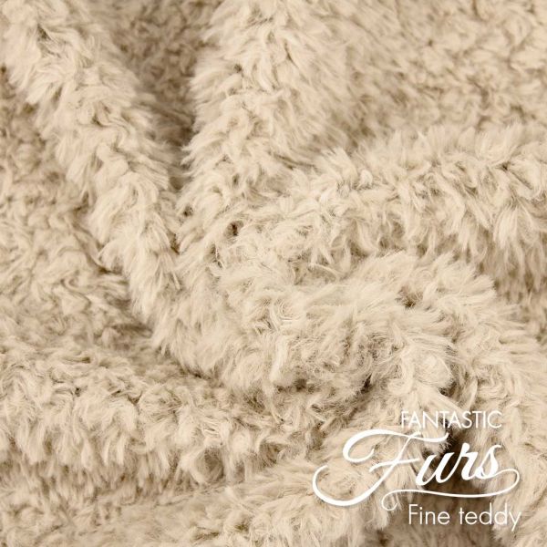 Kullaloo Teddystoff Fantastic Furs macadamia beige - Fine Teddy 100x75cm Kunstfell