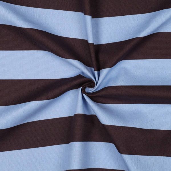 Baumwolle Canvas breite Streifen hellblau braun – Dekostoff für Taschen & Kissen Blockstreifen