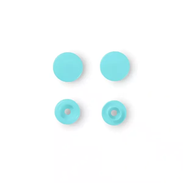 30 Prym Color Snaps – Helltürkise Druckknöpfe (Ø 12,4 mm) für Kleidung & Accessoires