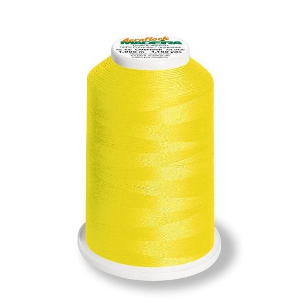 Aeroflock 100 neon gelb - 1000m Bauschgarn von Madeira - Overlock Garn