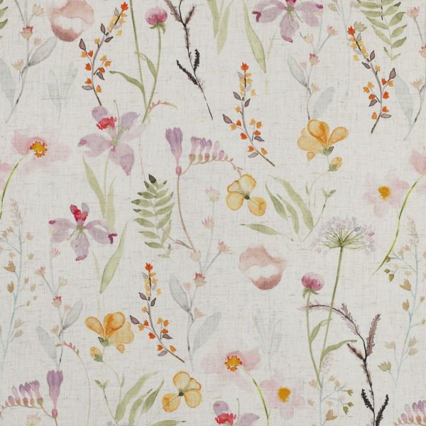 Viskose Leinen Slub – zarte Aquarellblumen auf Cremeweiß – edler Blusen- & Kleiderstoff