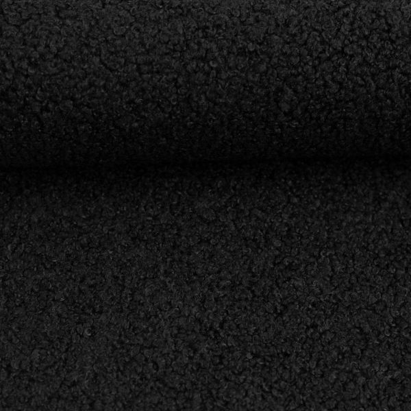 Teddy Bouclé Lämmchen Schaf Fellimintat schwarz - Deko Boucle Kodiak von Swafing