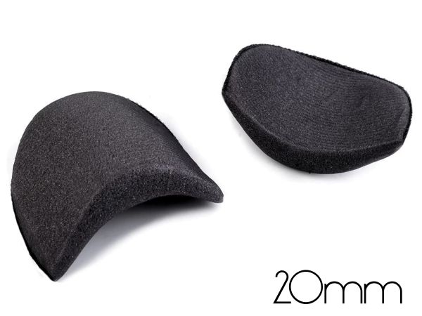 1 Paar Schulterpolster 20mm schwarz - für Kleider Blusen Jacken und Mäntel