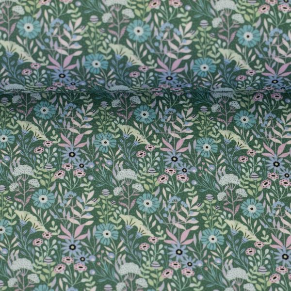 Baumwollstoff Happy Blooms Swafing grün Claire's Creative Forest