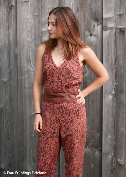 Jersey Kritzel Abstrakt rost rotbraum – Veta von Käselotti by Swafing