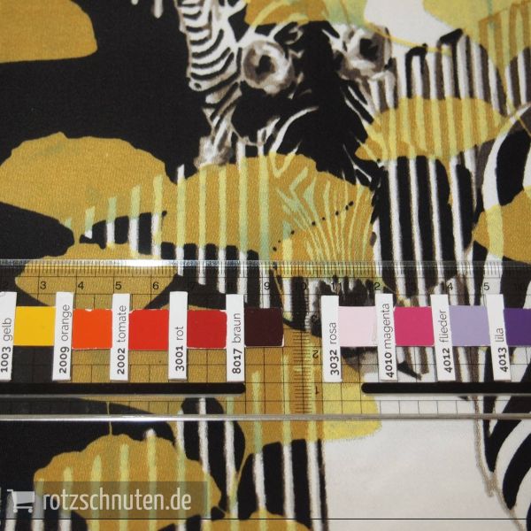 Baumwoll Satin leicht dehnbar mit Zebra und Ginko