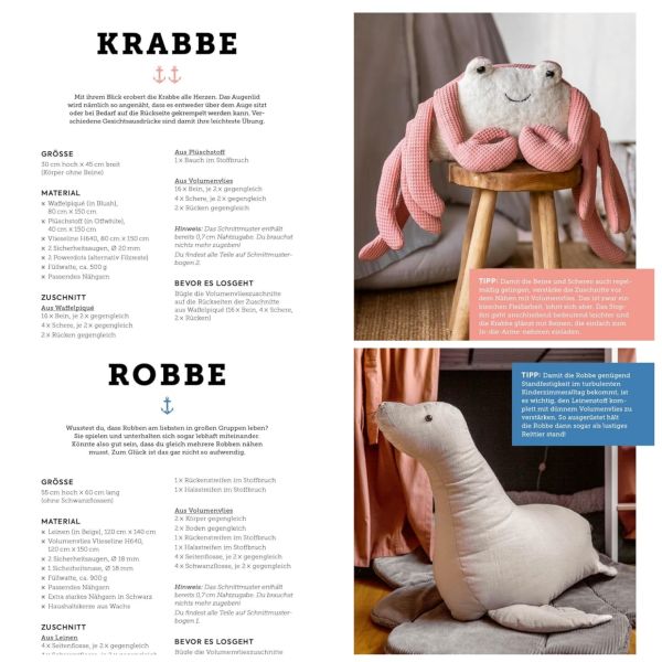 BigFriends nähen - Coole XL-Kuscheltiere im Skandi-Look mit 2 Schnittmusterbogen