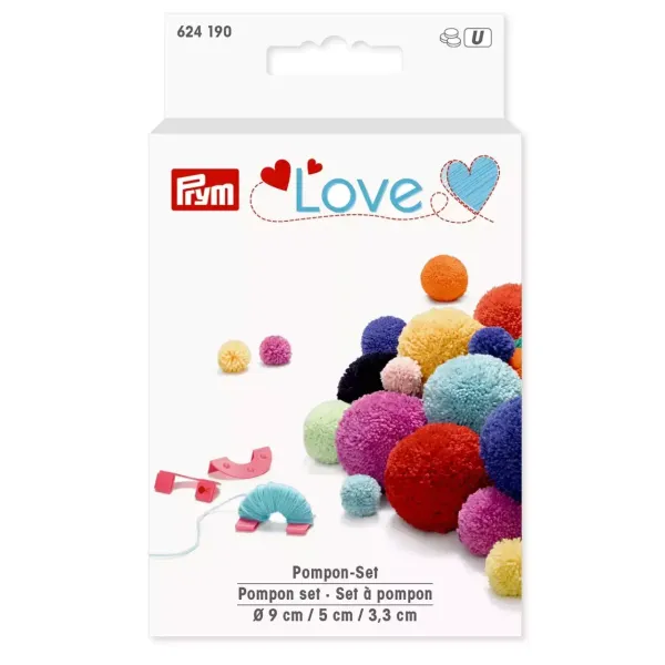 Prym Love Pompon Set Ø 9 cm Ø 5 cm Ø 3,3 cm - bunte Pom Pom Maker
