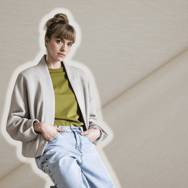 Neoprene Scuba Sweat beige grau aus der aktuellen Fibre Mood Kollektion