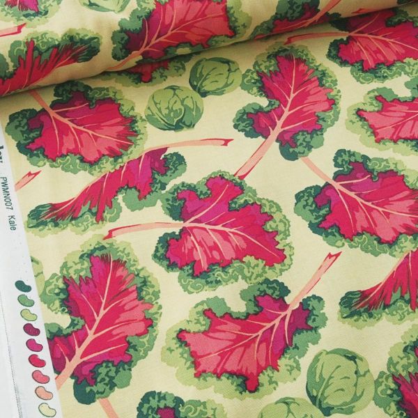 Baumwolle Gemüse Grünkohl grün pink – Veggies Kale von Free Spirit