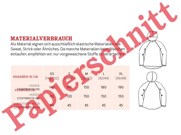 Schnittmuster FRAU TONI • Raglan Kapuzensweater von Studio Schnittreif • Gr. XS-XL