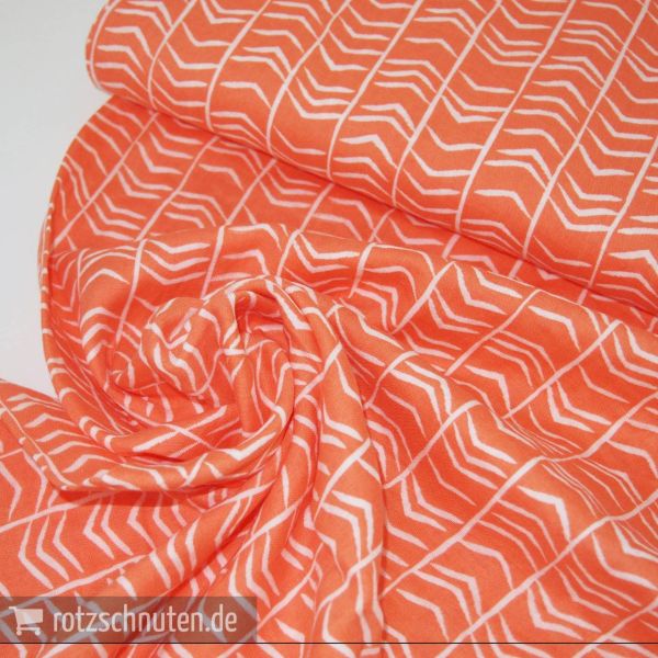 Double Gauze ARROW STRIPES apricot – Streifen Pfeile lachs - Baumwolle Musselin