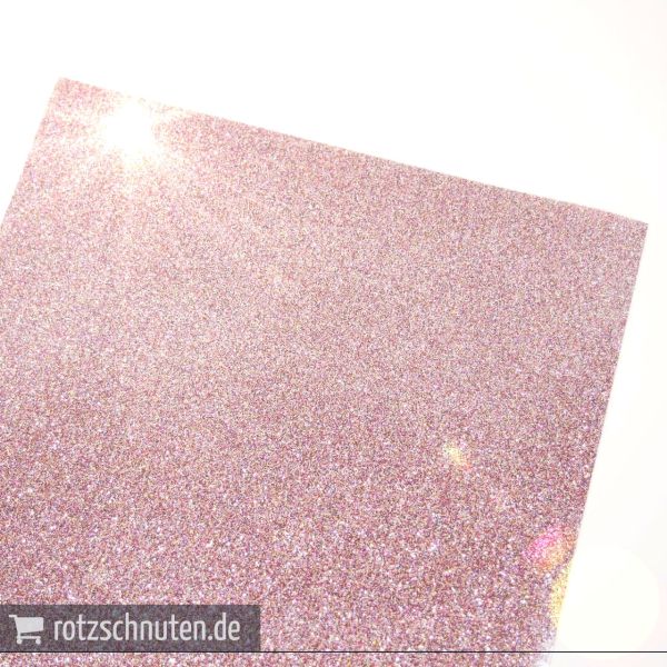 Flexfolie für Textildruck Glitter rosegold A4 - Plotterfolie Plottermarie Glitzer Funkelfolie 360µ