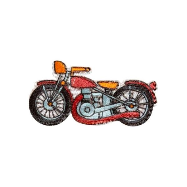 Bügelbild Motorrad Retro Bike rot - Applikation zum Aufbügeln