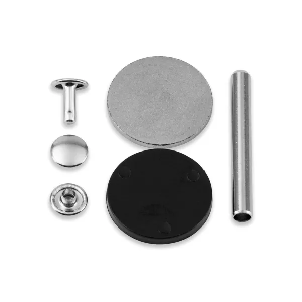 20 Hohlnieten silber Gr. M - Ø9mm x 4-6mm ohne Werkzeug - für Vario Creative Tool