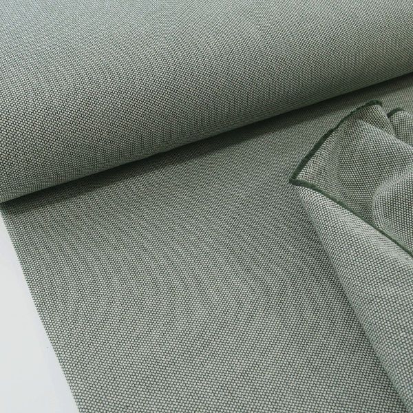 Dekostoff dunkelgrün DOBBY Premium Salz & Pfeffer Struktur – Baumwollmix mit kleinen Punkten