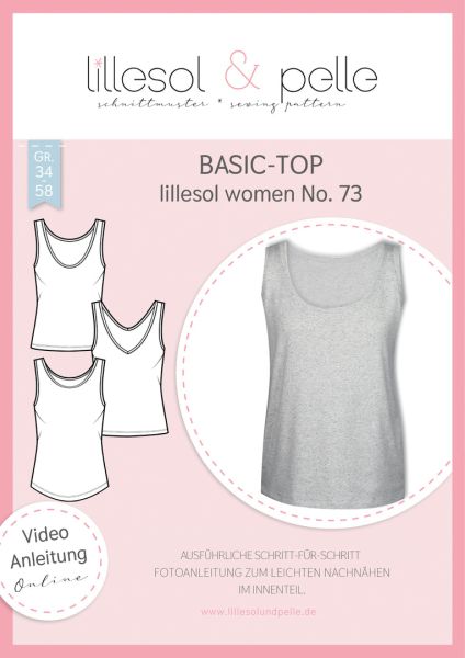 Schnittmuster Basic Top Shirt Damen Lillesol woman No.73 Gr. 34-58