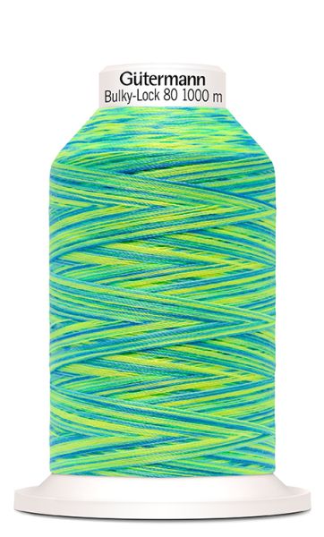 Bulky-Lock 80 multicolor grün gelb - 1000m Bauschgarn von Gütermann - Overlock Garn