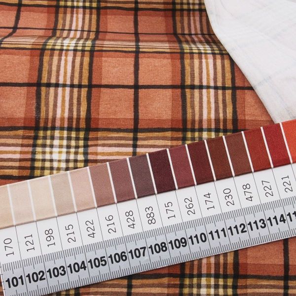 Jersey Schottenkaro rost braun ocker – Serie Lets Rain again von Swafing