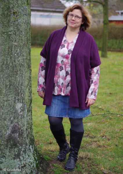Weicher dicker Strickstoff in violett – Strick Bono von Swafing HW 22/23