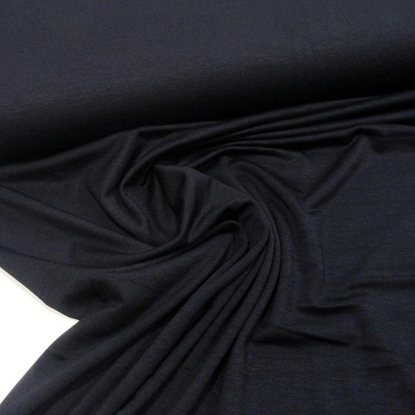 Viskose Sweat knitterfrei aus Bambus schwarz - French Terry Knit bamboo black