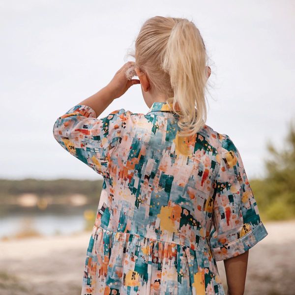 fließende Viskose abstrakt petrol gelb - City Joy M von See You At Six