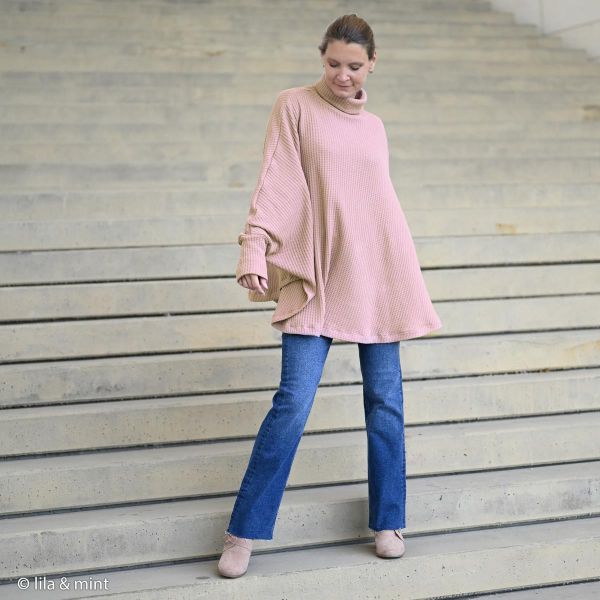 Waffelstrick mit Struktur altrosa aus Baumwolle doubleface – Rocko von Swafing HW22/23