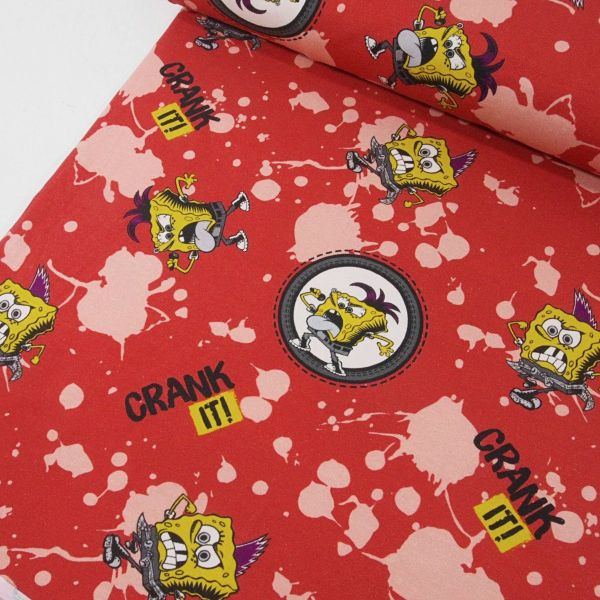 Jersey Spongebob Schwammkopf als frecher Punk rot coral – crank it