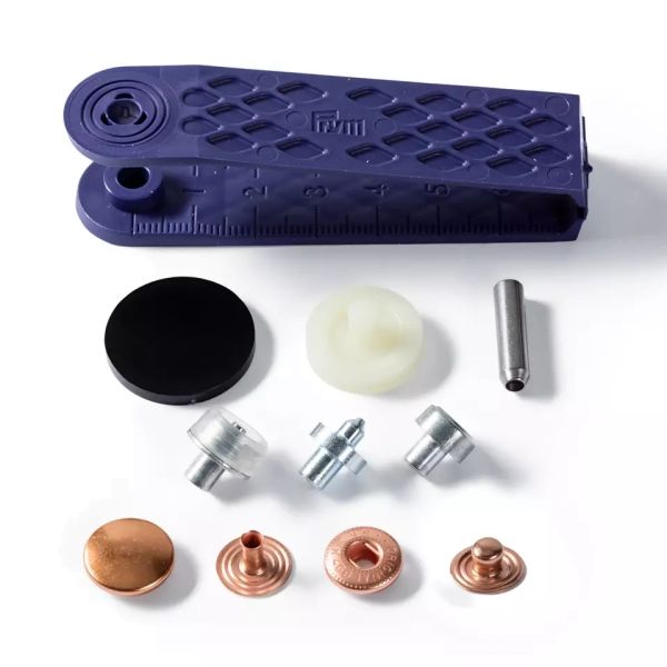 10 Anorak Druckknöpfe PRYM – 15mm kupfer rosegold mit Werkzeug