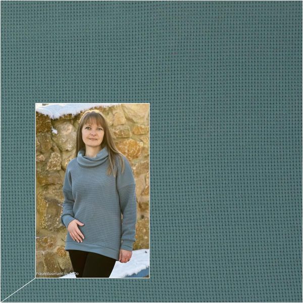 Waffelstrick mit schöner Struktur mint grün – Oslo von Swafing