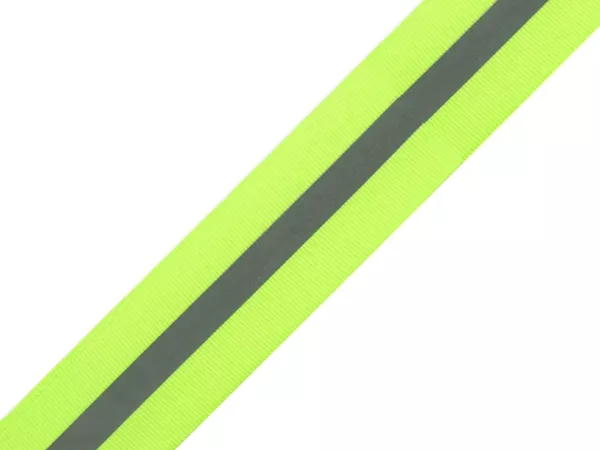 Reflektorband neon grün gelb silber 3cm breit - Reflexband reflektiert im Dunkeln für mehr Sichtbark