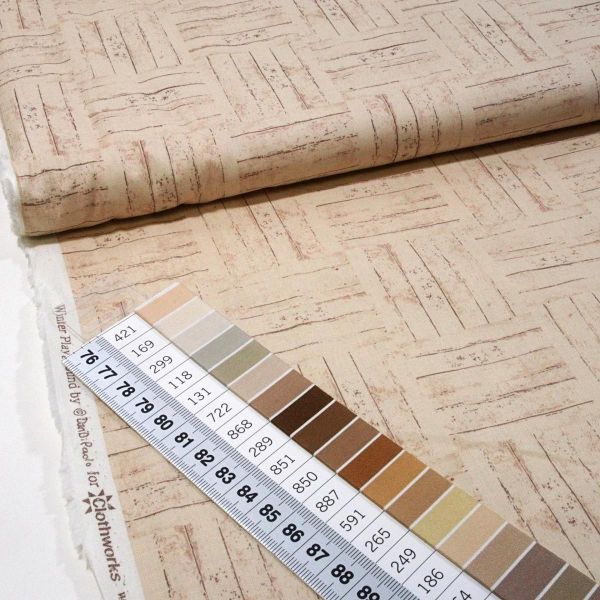 Baumwolle Vintage Parkett Holz Struktur beige - Winter Playground