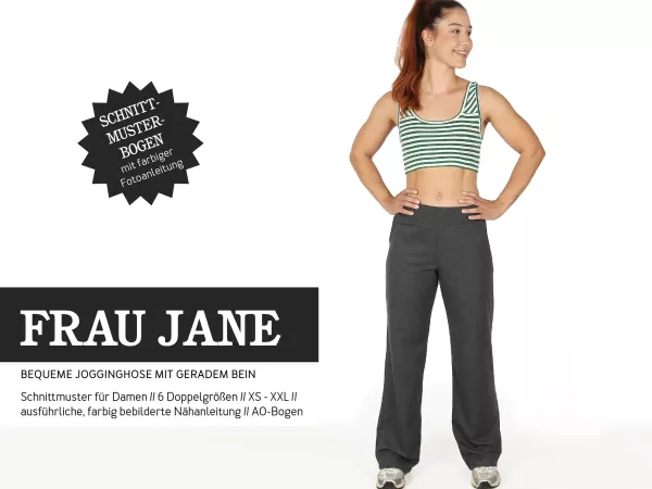 Schnittmuster FRAU JANE • Jogginghose mit geradem Bein für Damen • Gr. XS-XXL