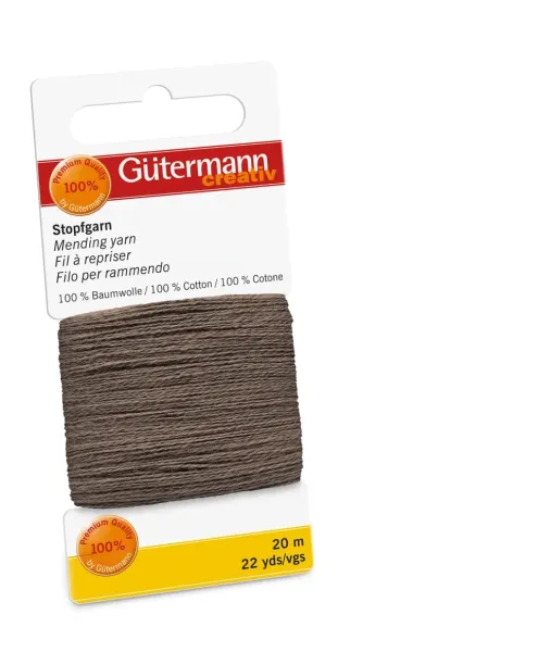 20m Gütermann Stopfgarn dunkles beige – 100% Baumwolle für Reparaturen & Handarbeiten
