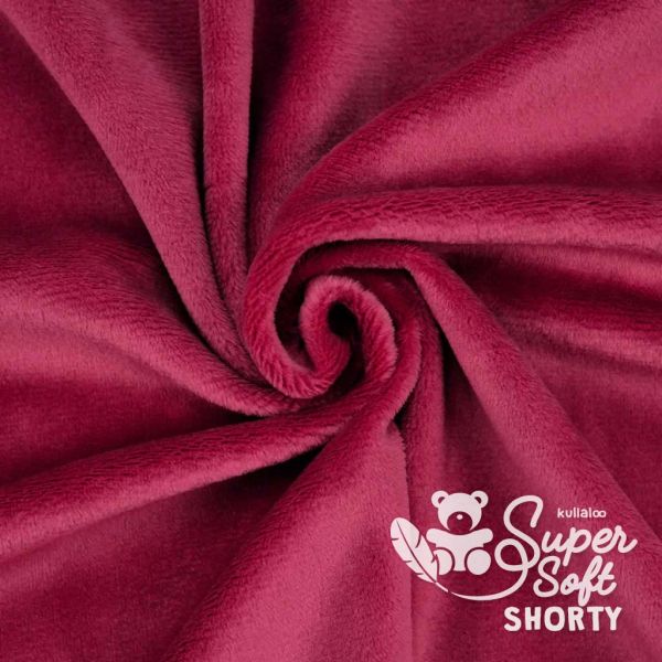 Kullaloo Plüsch SuperSoft Shorty bordeaux - Silky Minky Kuschel Nicki dunkelrot 100x75cm
