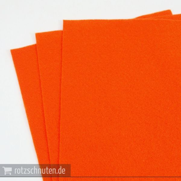 Bastelfilz neon orange A4 20x30cm – Folia Filz feine Wollqualität