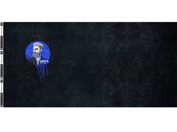 Sweat Gents Style – Hipster schwarz blau von Thorsten Berger – 80cm Panel French Terry