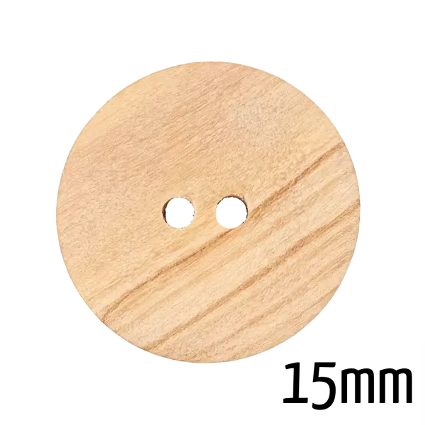 Holzknopf aus Olivenholz 15 mm waschbar
