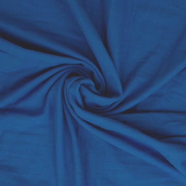 Double Slub Musselin royal blau – Double Gauze Sorea aus Baumwolle