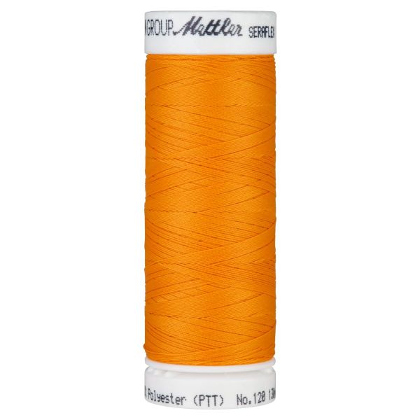 Seraflex Elastikgarn orange gelb - 130m Nähgarn für elastische Nähte No.120 von Mettler